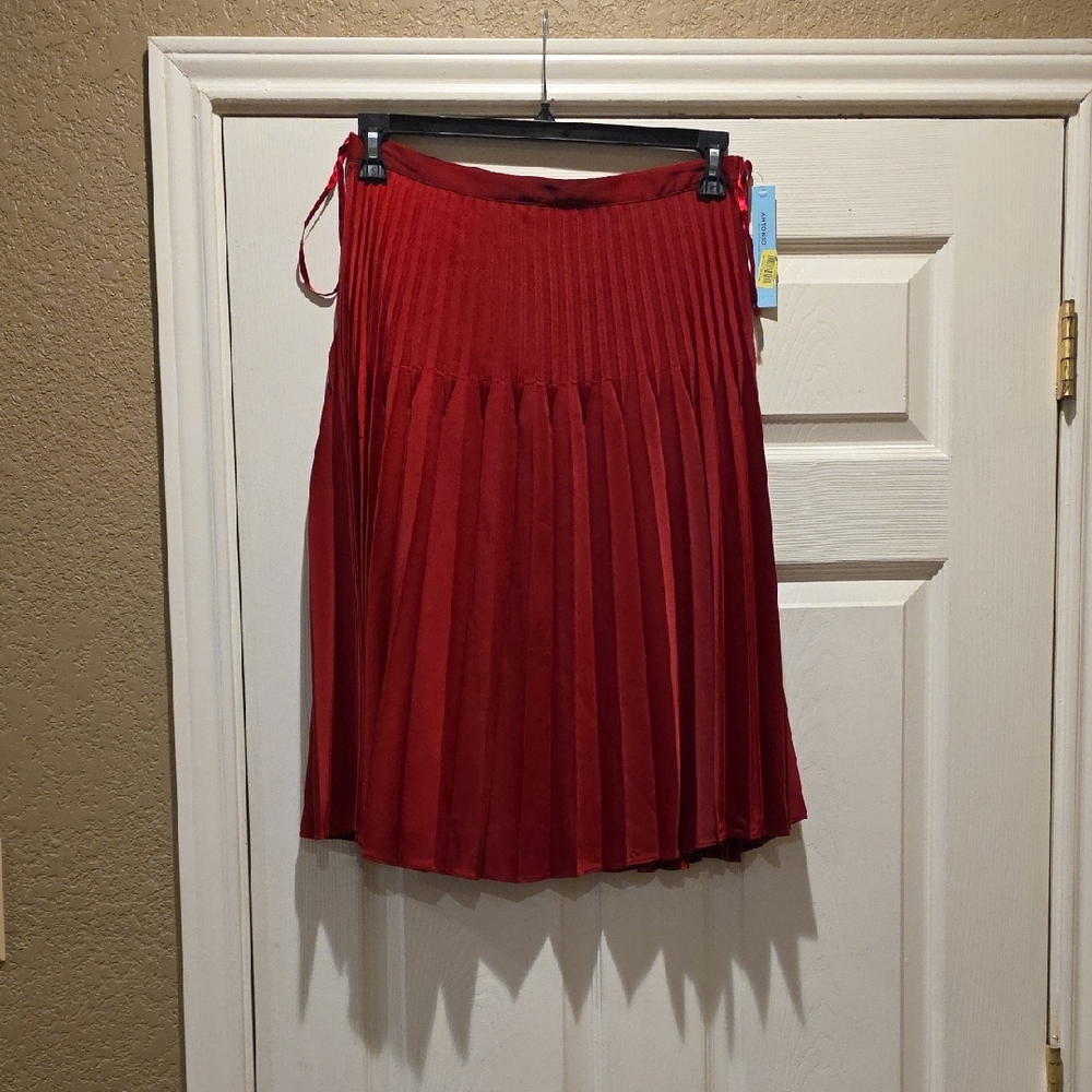 ANTONIO MELANI Vibrant Red A-Line Skirt